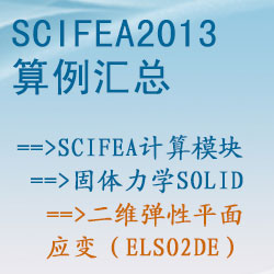 固體力學solid的二維彈性平面應變（elso2de）【SciFEA2013算例】