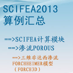 滲流porous的三維非達西滲流Forchheimer模型（Forch3d）【SciFEA2013算例】